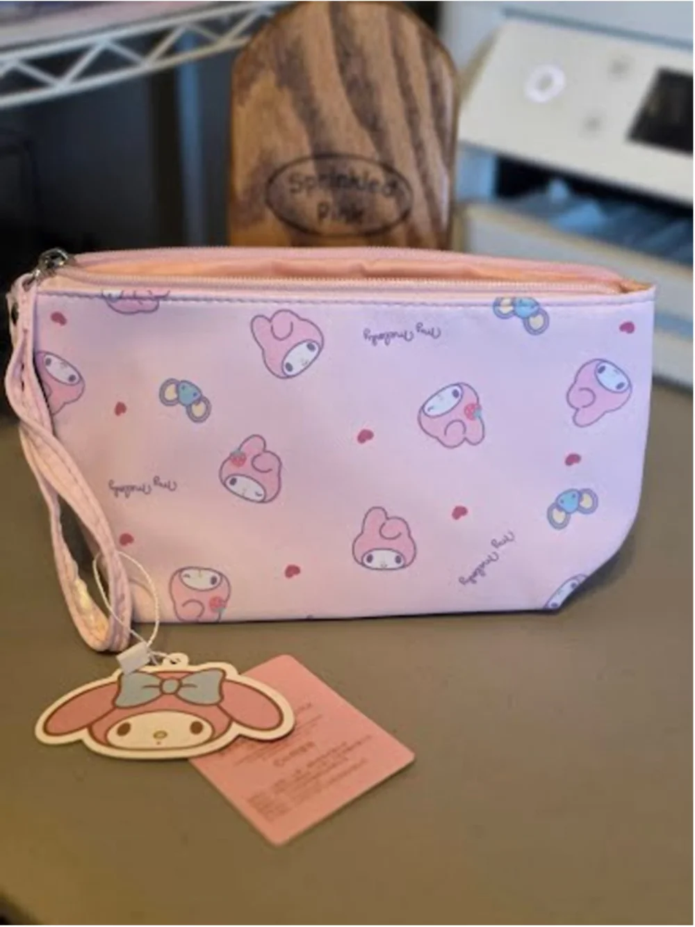 #MEL-2387 My Melody Licensed Zippered Pencil Pouch Wristlet